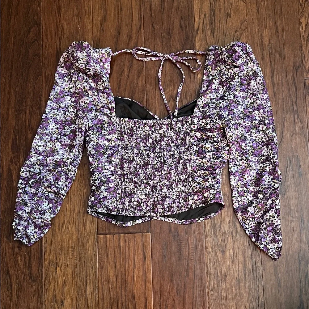 Astr Purple Floral Blouse